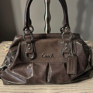 Coach Grey Patent Leather Handbag